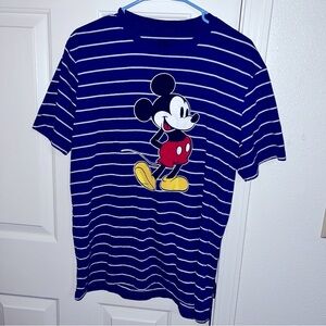 Disney Mickey Mouse blue stripes men’s Tshirt large